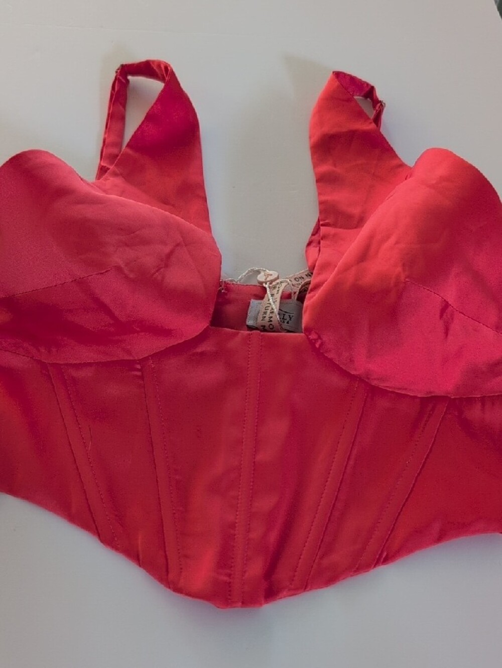 Oh Polly Red Plunge Corset Top